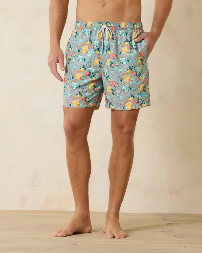 Tommy Bahama Naples Bay 6Inch Swim Trunks Paradise Green Men Swim and Boardshorts