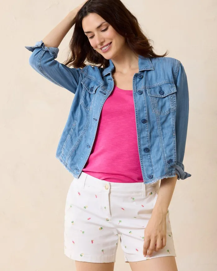 Tommy Bahama Nova Wave Beach Days Blazer White Women Jackets