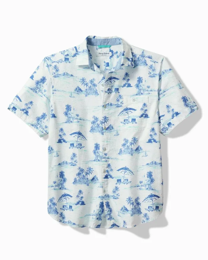 Tommy Bahama Nova Wave Beach Days ShortSleeve Shirt White Men Shirts