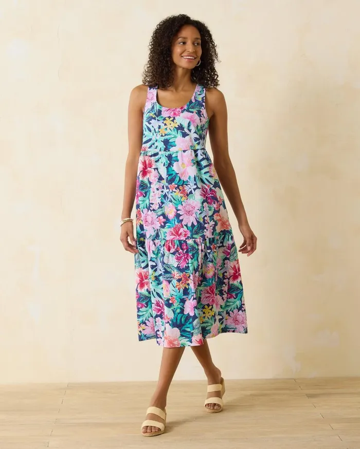 Tommy Bahama Nova Wave Perfectly Paradise Sundress Island Navy Women Dresses