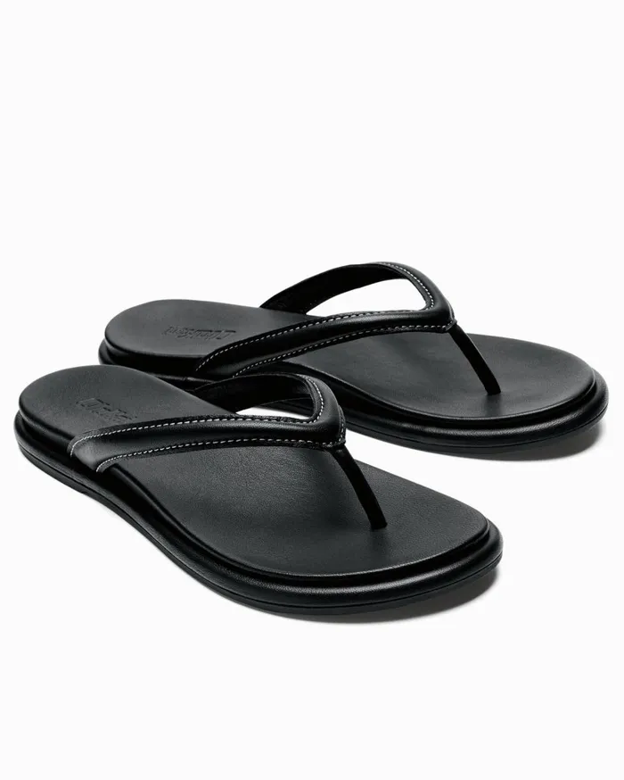 Tommy Bahama Olukai Tiare Strappy Slide Sandals Black Women Shoes and Sandals