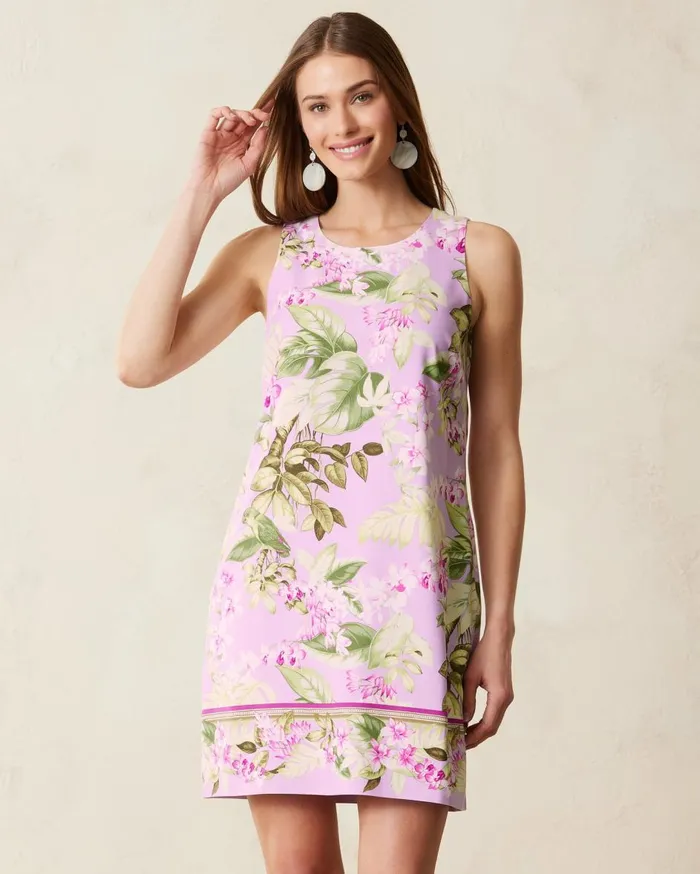 Tommy Bahama Orchid Dreams Silk Shift Dress Sleepy Violet Women Dresses
