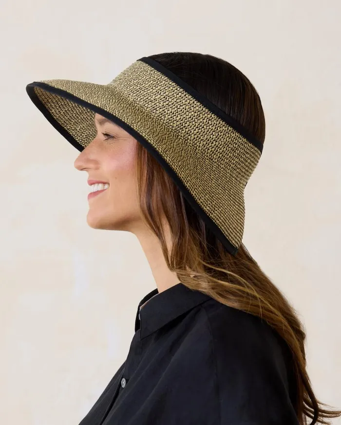 Tommy Bahama Packable UltraBraid Visor Black Multi Women Luggage and Travel Tommy Bahama Packable UltraBraid Visor Black Multi Women Luggage and Travel