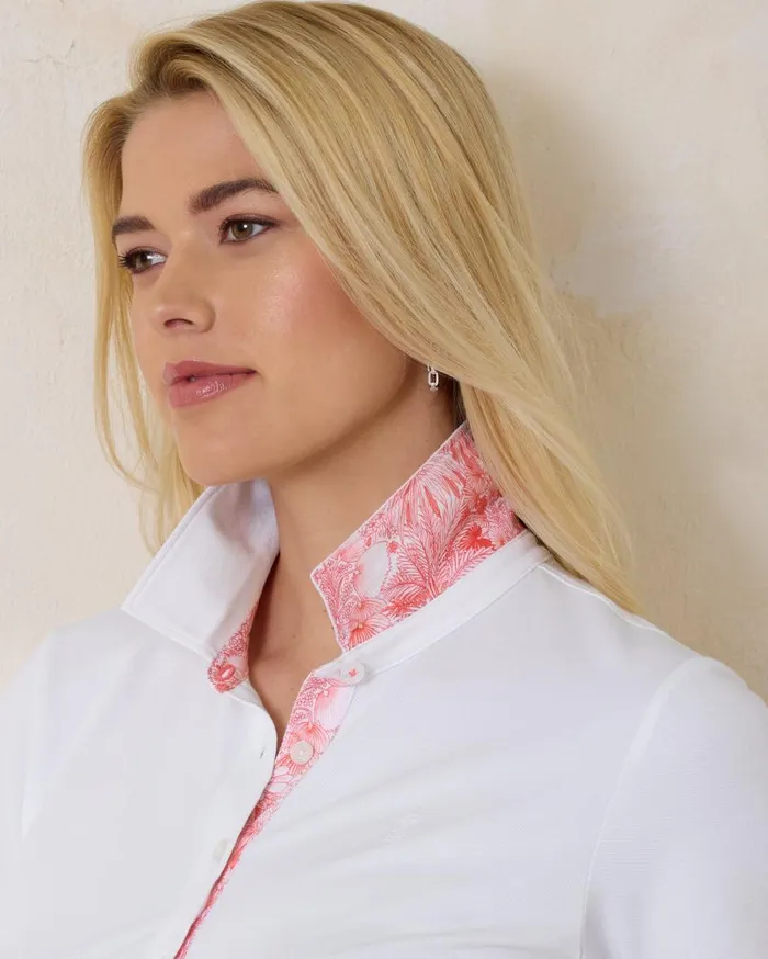 Tommy Bahama Paradise Piqu Polo White Women Tops and Shirts Tommy Bahama Paradise Piqu Polo White Women Tops and Shirts
