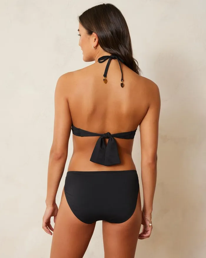 Tommy Bahama Pearl Ring Halter Bikini Top Black Women Bikini Tops Tommy Bahama Pearl Ring Halter Bikini Top Black Women Bikini Tops