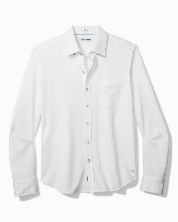 Tommy Bahama San Lucio Knit Stretch Shirt White Men Shirts