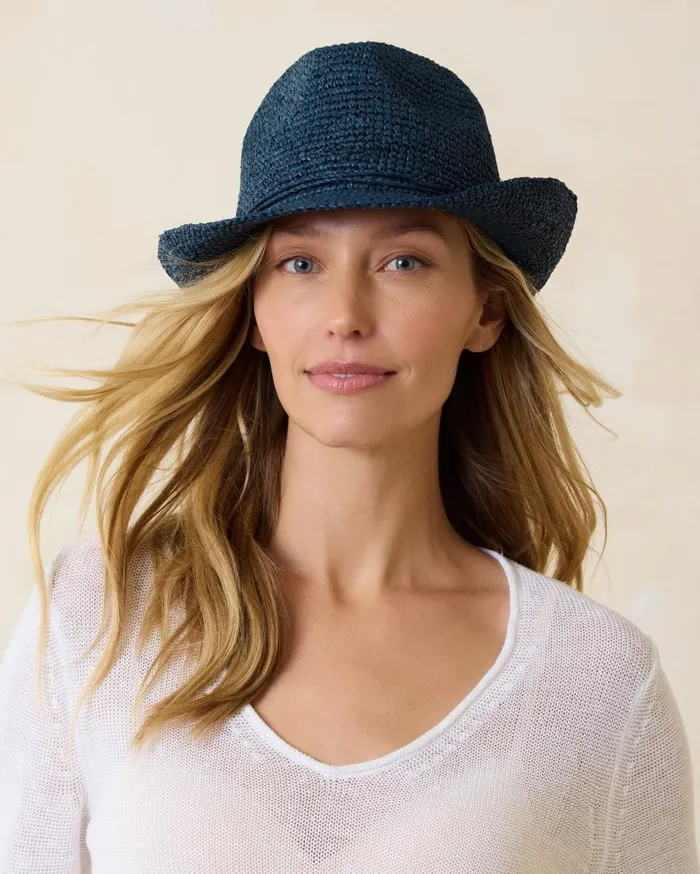 Tommy Bahama Seaside Continental Raffia Hat Naturalcoral Women Hats and Caps