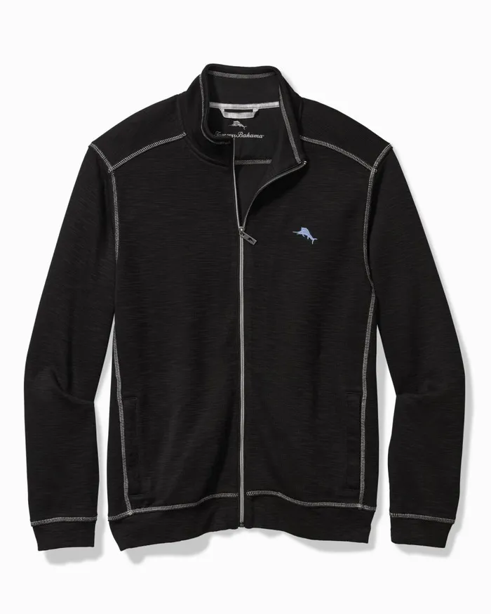 Tommy Bahama Tobago Bay FullZip Sweatshirt Black Men Sweatshirts
