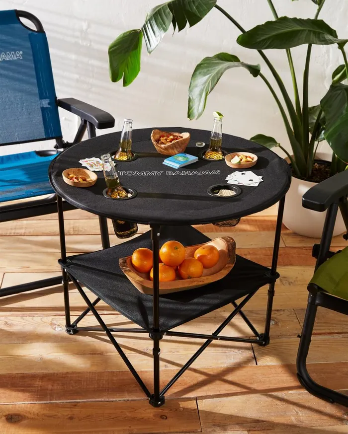 Tommy Bahama Tommy Bahama 28Inch Excursion Table Black Beach and Home Outdoor Accessories Tommy Bahama Tommy Bahama 28Inch Excursion Table Black Beach and Home Outdoor Accessories