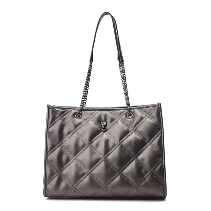 Tote Bags Women Moda In Pelle Becca Bag Pewter Porvair