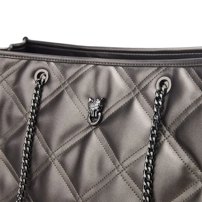 Tote Bags Women Moda In Pelle Becca Bag Pewter Porvair