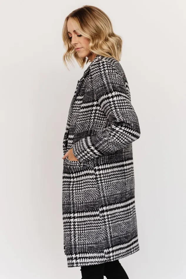 Townley Houndstooth Coat Black Off White Women Baltic Born Outerwear Townley Houndstooth Coat Black Off White Women Baltic Born Outerwear