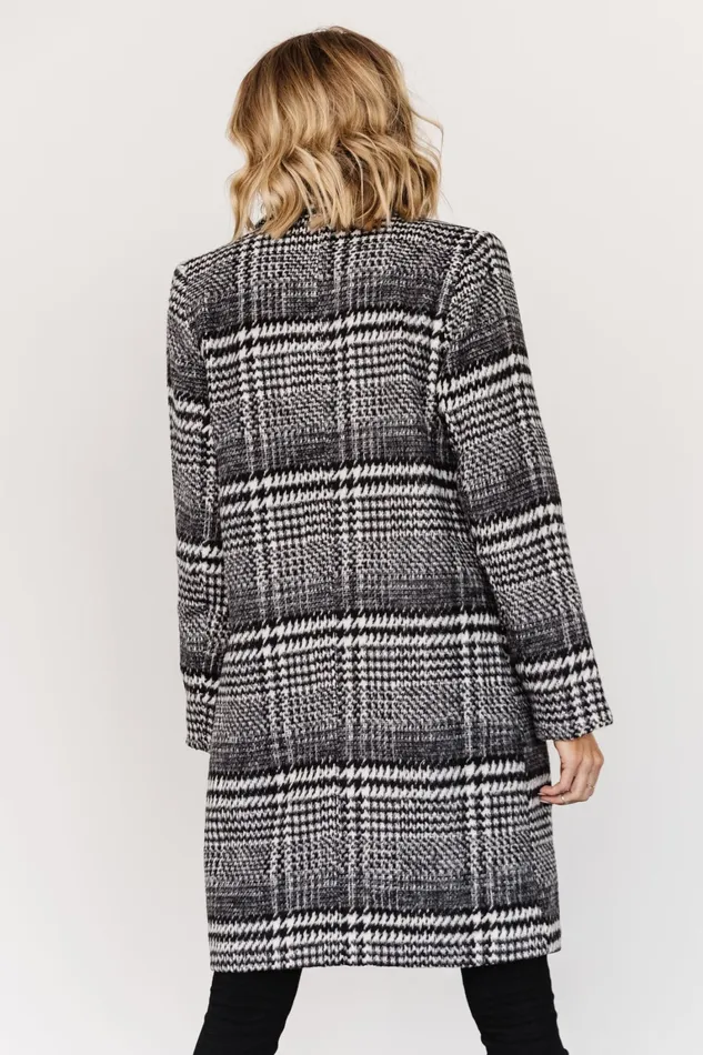 Townley Houndstooth Coat Black Off White Women Baltic Born Outerwear Townley Houndstooth Coat Black Off White Women Baltic Born Outerwear