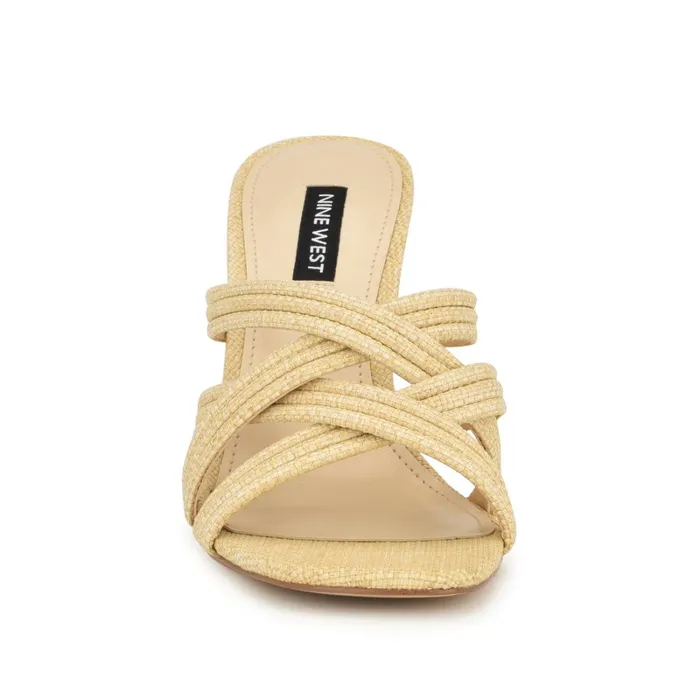 Tracee Heeled Slide Sandals Natural Women Nine West High Heels Tracee Heeled Slide Sandals Natural Women Nine West High Heels