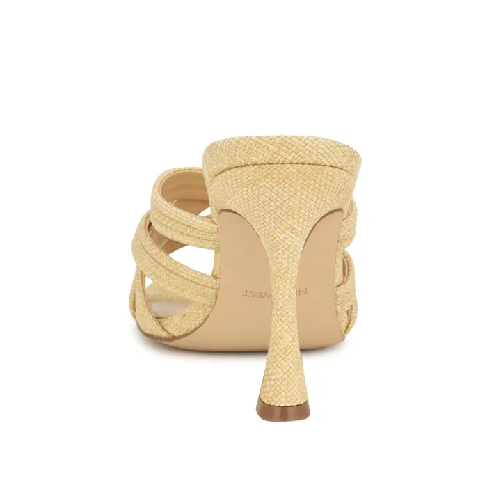 Tracee Heeled Slide Sandals Natural Women Nine West High Heels Tracee Heeled Slide Sandals Natural Women Nine West High Heels