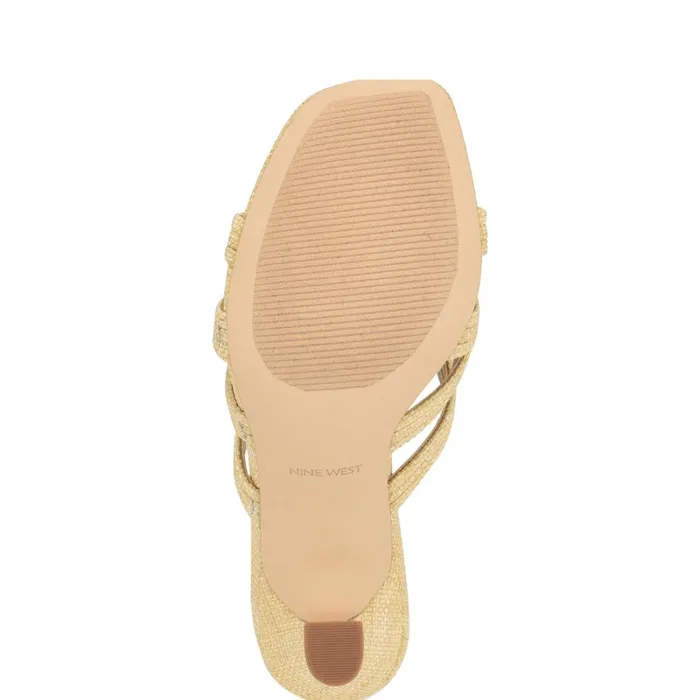 Tracee Heeled Slide Sandals Natural Women Nine West High Heels Tracee Heeled Slide Sandals Natural Women Nine West High Heels
