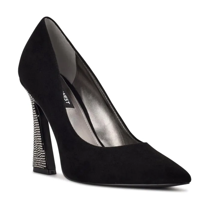 Trendz Pointy Toe Pumps Black Suederhinestone Women Nine West Pumps Trendz Pointy Toe Pumps Black Suederhinestone Women Nine West Pumps