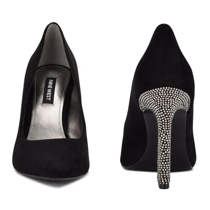 Trendz Pointy Toe Pumps Black Suederhinestone Women Nine West Pumps Trendz Pointy Toe Pumps Black Suederhinestone Women Nine West Pumps
