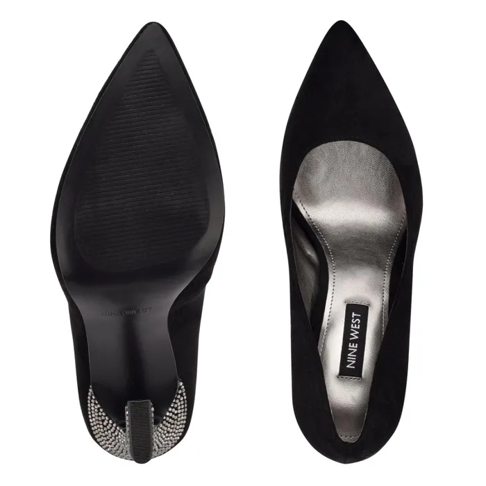 Trendz Pointy Toe Pumps Black Suederhinestone Women Nine West Pumps Trendz Pointy Toe Pumps Black Suederhinestone Women Nine West Pumps