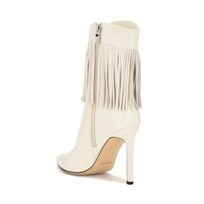 Tries Heeled Fringe Booties Chic Cream Women Nine West Boots and Booties Tries Heeled Fringe Booties Chic Cream Women Nine West Boots and Booties