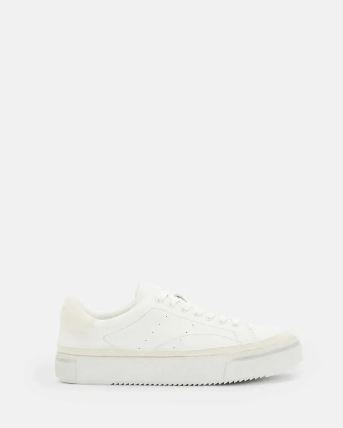 Trish Leather Sneakers Chalk White Women AllSaints Shoes and Boots