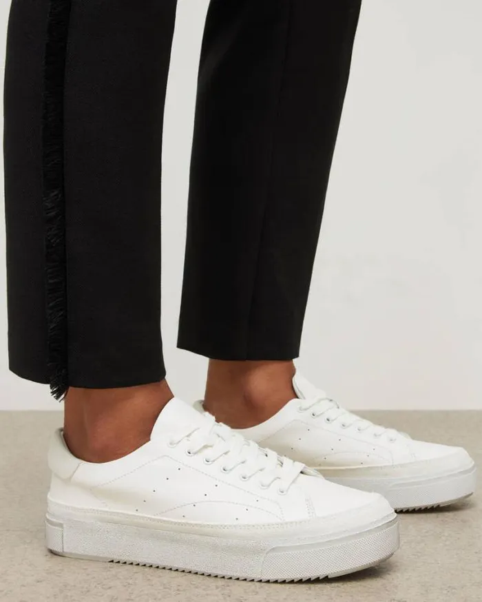 Trish Leather Sneakers Chalk White Women AllSaints Shoes and Boots