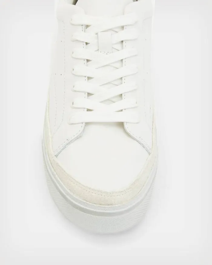 Trish Leather Sneakers Chalk White Women AllSaints Shoes and Boots