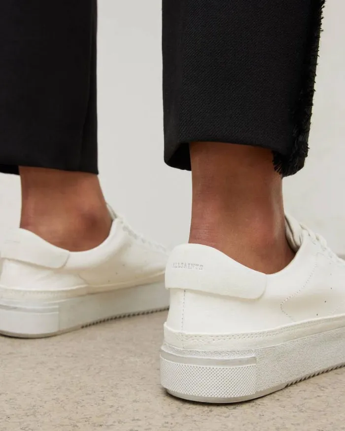 Trish Leather Sneakers Chalk White Women AllSaints Shoes and Boots