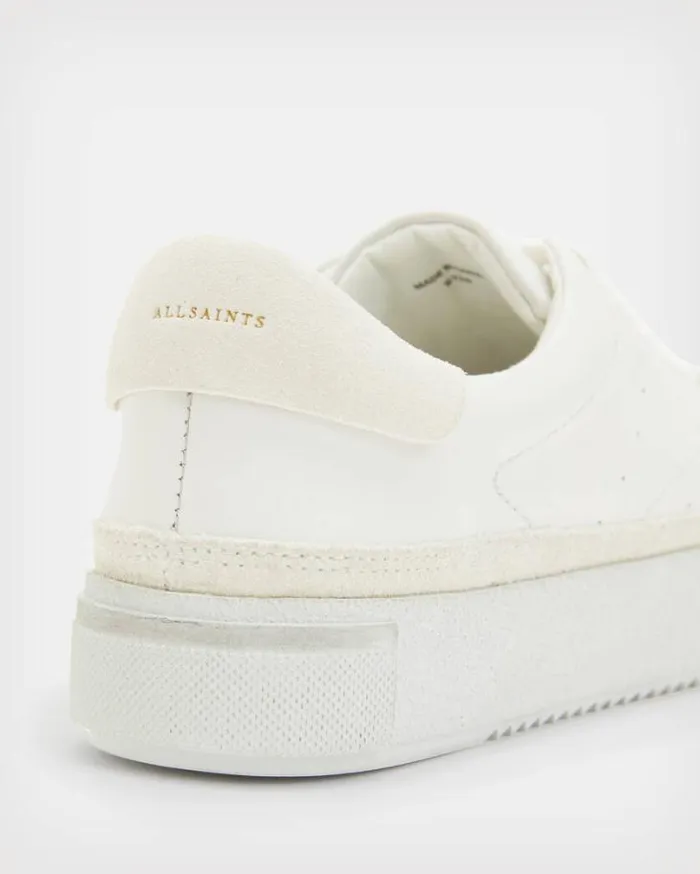 Trish Leather Sneakers Chalk White Women AllSaints Shoes and Boots
