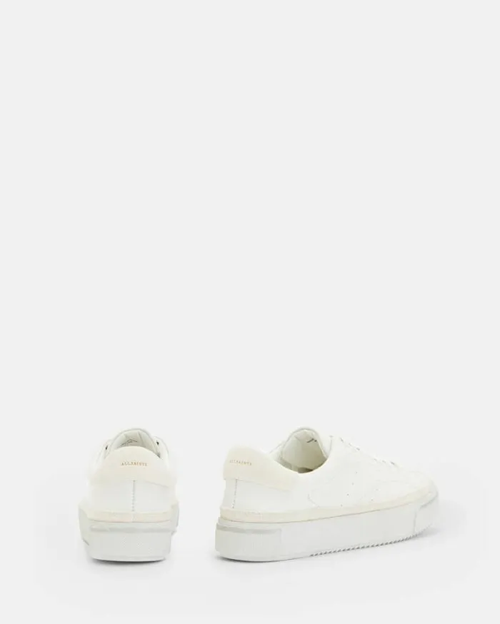 Trish Leather Sneakers Chalk White Women AllSaints Shoes and Boots