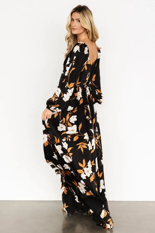 Tristan Maxi Dress Black Floral Women Baltic Born Wedding Guest Tristan Maxi Dress Black Floral Women Baltic Born Wedding Guest