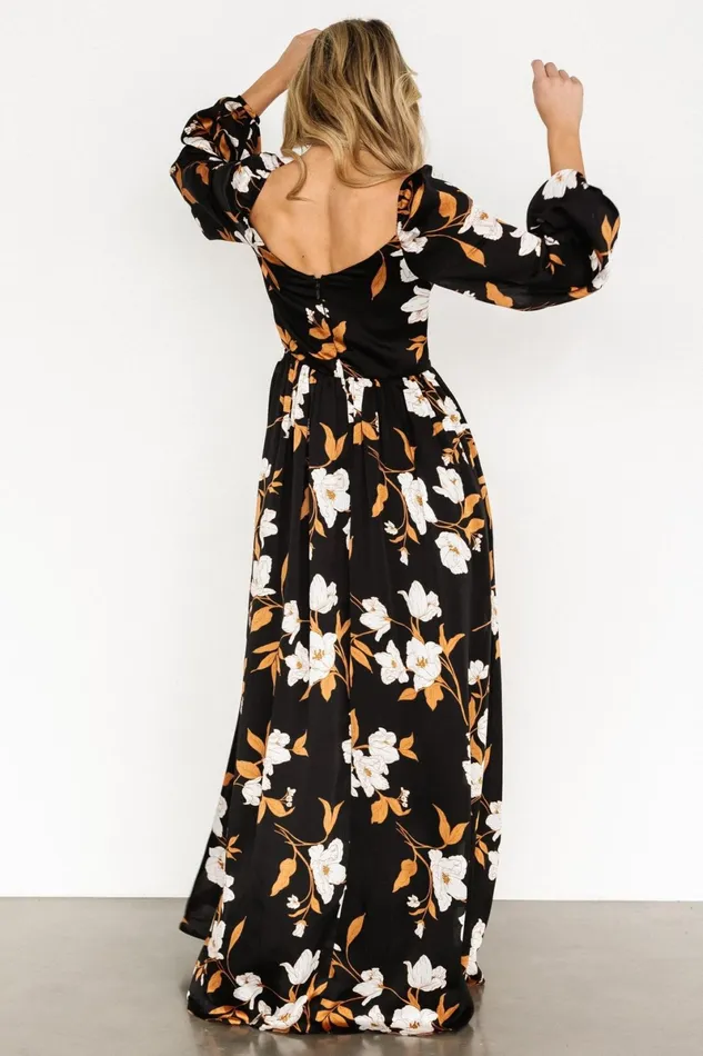 Tristan Maxi Dress Black Floral Women Baltic Born Wedding Guest Tristan Maxi Dress Black Floral Women Baltic Born Wedding Guest