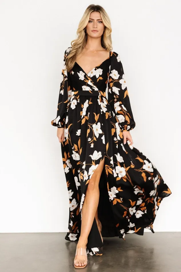 Tristan Maxi Dress Black Floral Women Baltic Born Wedding Guest Tristan Maxi Dress Black Floral Women Baltic Born Wedding Guest
