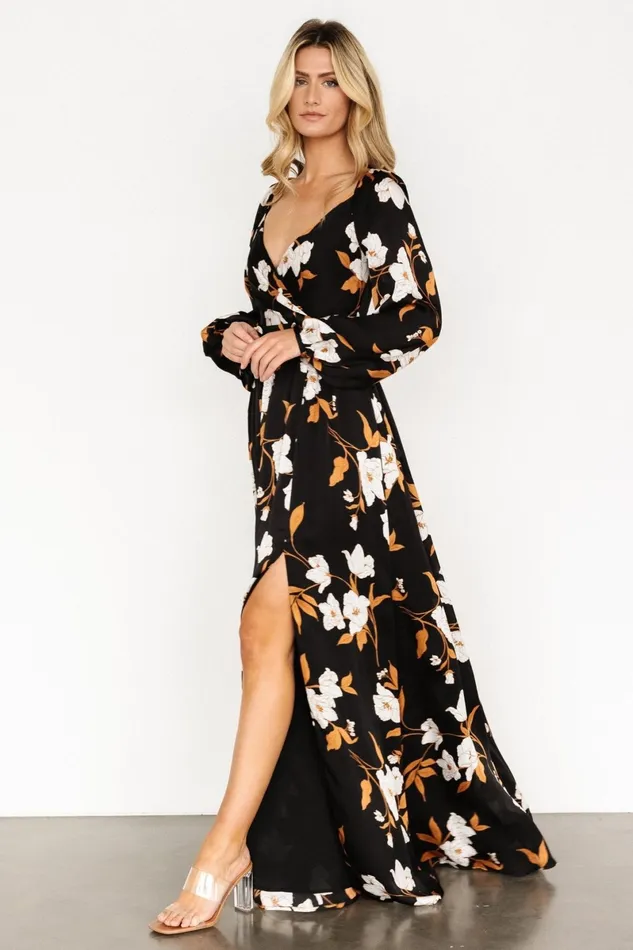 Tristan Maxi Dress Black Floral Women Baltic Born Wedding Guest Tristan Maxi Dress Black Floral Women Baltic Born Wedding Guest