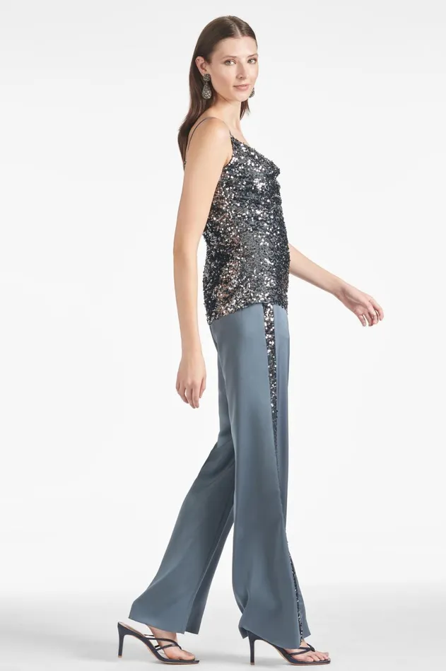 Tuxedo Sequin Alli Pant 8211 Gunmetal Women Sachin and Babi Matching Sets