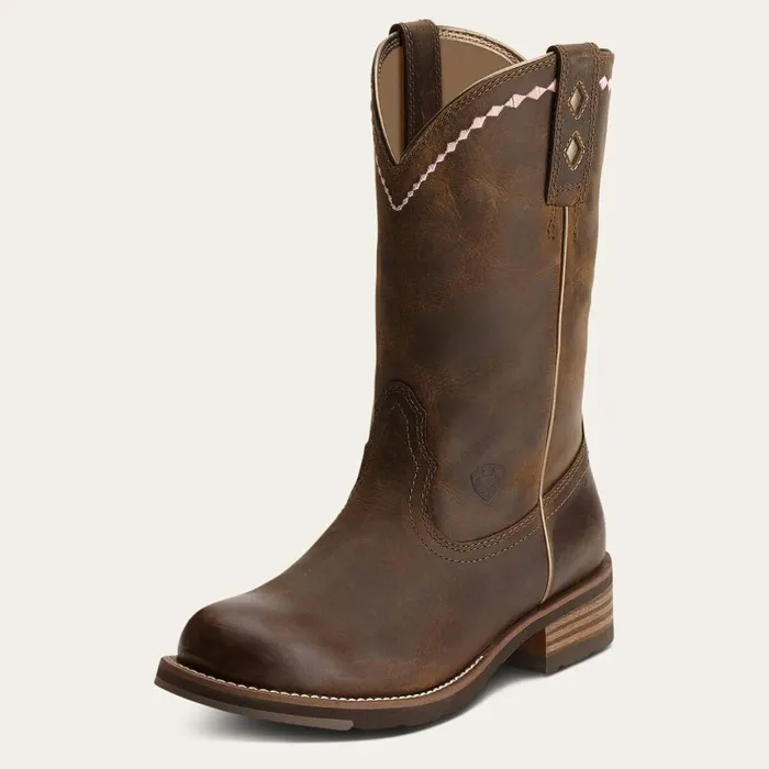 Unbridled Roper Western Boot Distressed Brown Women Ariat Western Boots