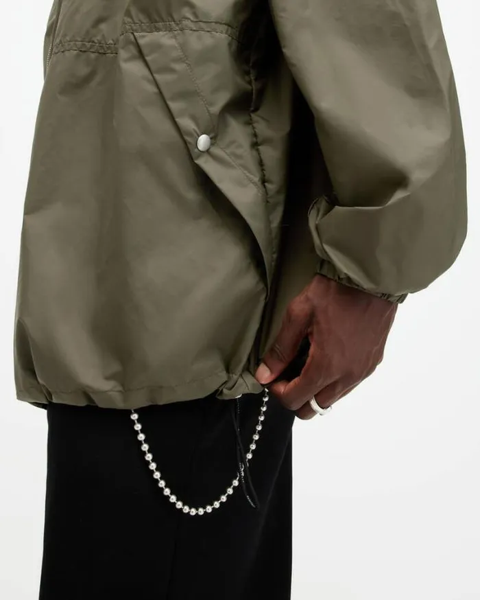 Underground Logo Oversized Hood Jacked Khaki Green Men AllSaints Jackets and Coats Underground Logo Oversized Hood Jacked Khaki Green Men AllSaints Jackets and Coats