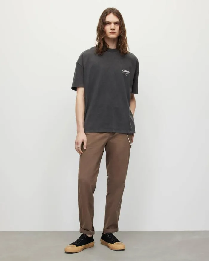 Underground Oversized Crew TShirt Washed Black Men AllSaints TShirts