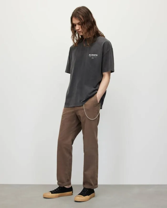 Underground Oversized Crew TShirt Washed Black Men AllSaints TShirts