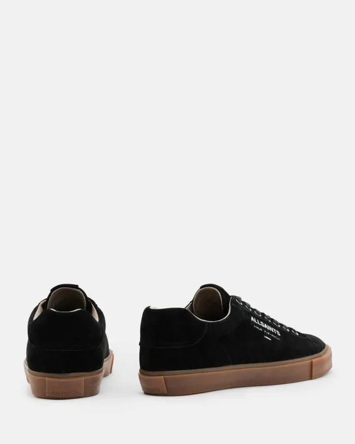 Underground Suede Low Top Sneakers Black Men AllSaints Shoes and Boots