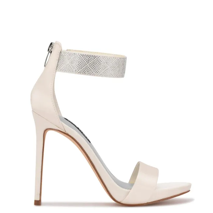 Utell Ankle Strap Heeled Sandals Ivory Women Nine West Dress