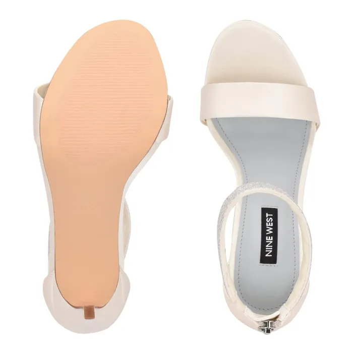Utell Ankle Strap Heeled Sandals Ivory Women Nine West Dress Utell Ankle Strap Heeled Sandals Ivory Women Nine West Dress