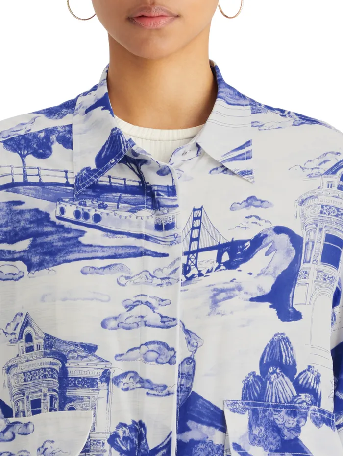 UTILITY FLUID SHIRT Journey Of The Free Mind Blue Women Scotch and Soda Tops and TShirts UTILITY FLUID SHIRT Journey Of The Free Mind Blue Women Scotch and Soda Tops and TShirts