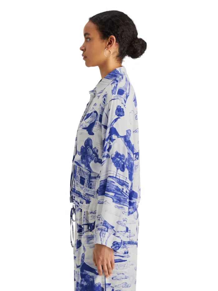 UTILITY FLUID SHIRT Journey Of The Free Mind Blue Women Scotch and Soda Tops and TShirts UTILITY FLUID SHIRT Journey Of The Free Mind Blue Women Scotch and Soda Tops and TShirts