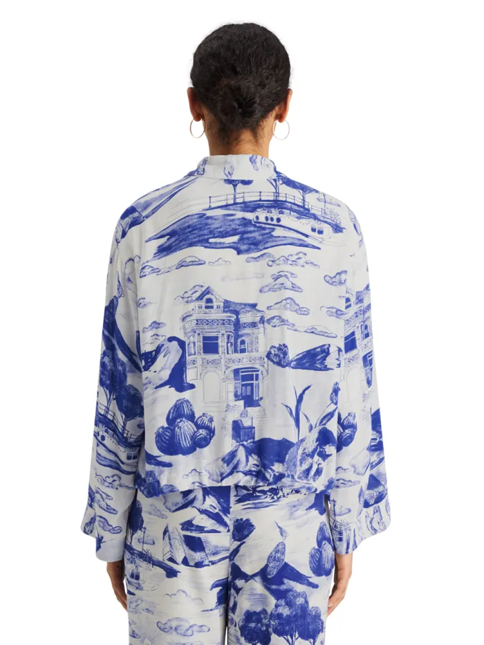 UTILITY FLUID SHIRT Journey Of The Free Mind Blue Women Scotch and Soda Tops and TShirts UTILITY FLUID SHIRT Journey Of The Free Mind Blue Women Scotch and Soda Tops and TShirts