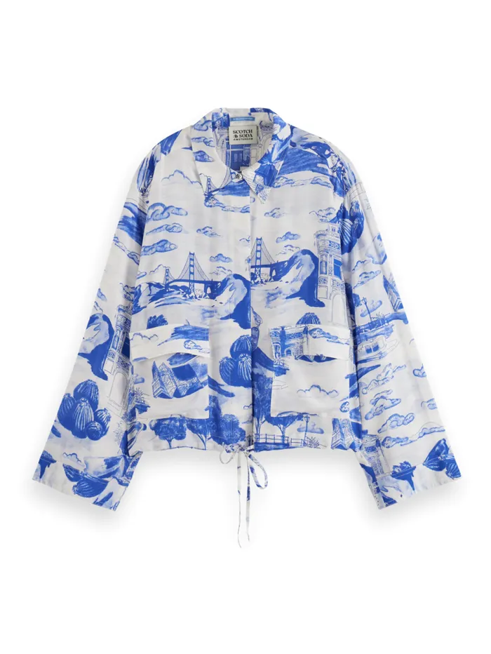 UTILITY FLUID SHIRT Journey Of The Free Mind Blue Women Scotch and Soda Tops and TShirts UTILITY FLUID SHIRT Journey Of The Free Mind Blue Women Scotch and Soda Tops and TShirts