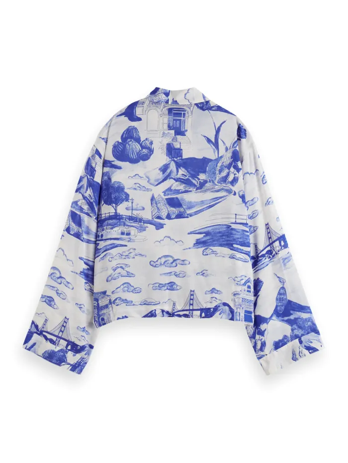UTILITY FLUID SHIRT Journey Of The Free Mind Blue Women Scotch and Soda Tops and TShirts UTILITY FLUID SHIRT Journey Of The Free Mind Blue Women Scotch and Soda Tops and TShirts