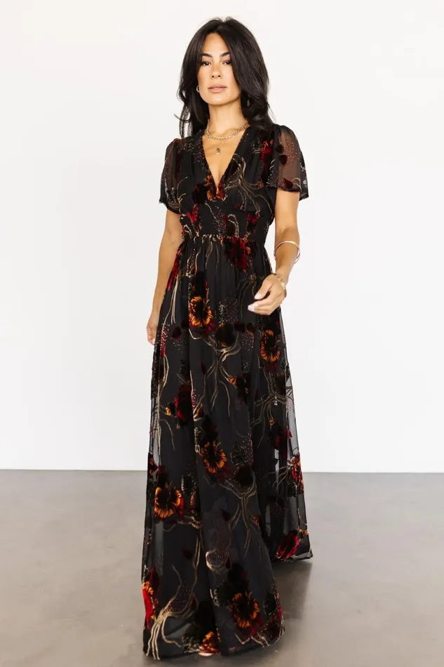 Valen Maxi Dress Black Multi Women Baltic Born Wedding Guest