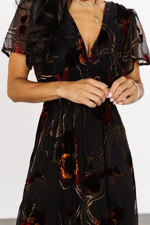 Valen Maxi Dress Black Multi Women Baltic Born Wedding Guest Valen Maxi Dress Black Multi Women Baltic Born Wedding Guest