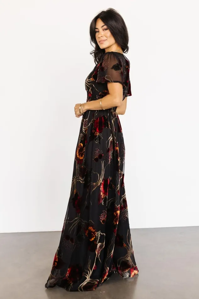 Valen Maxi Dress Black Multi Women Baltic Born Wedding Guest Valen Maxi Dress Black Multi Women Baltic Born Wedding Guest